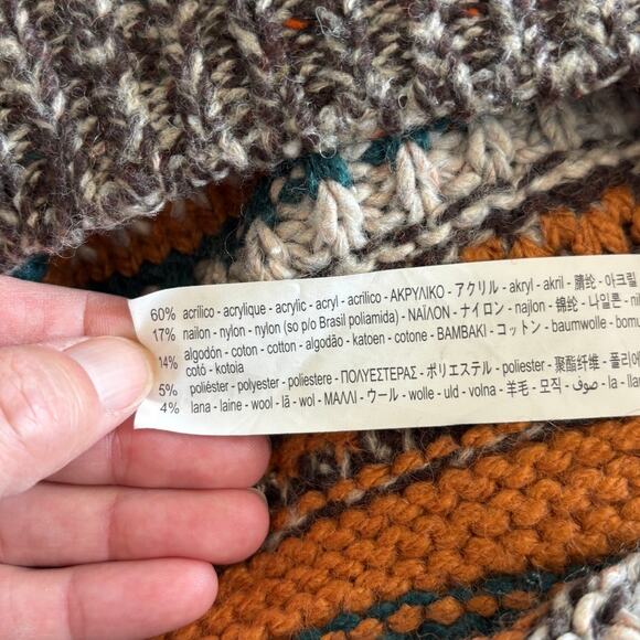 Zara Men's Chunky Knit Striped Sweater Medium Gorpcore - Picture 6 of 8